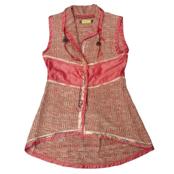 Giselle Shepatin Silk Vest Boho Handwoven Chic Minimalist Southwestern Top Sz XS - Picture 1 of 14